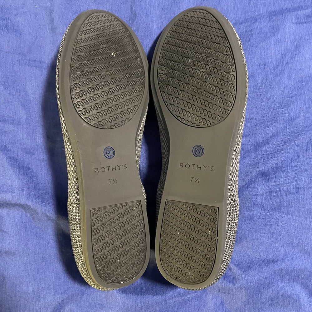 Rothys The Flat Charcoal Gray w/Red Insole Size 7.5 Flats - Picture 3 of 6